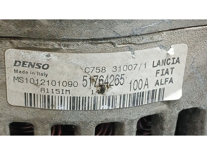 Recambio de alternador para fiat bravo ii (198_) 1.9 d multijet (198axc1b) referencia OEM IAM 51764265 DENSO 1012101090