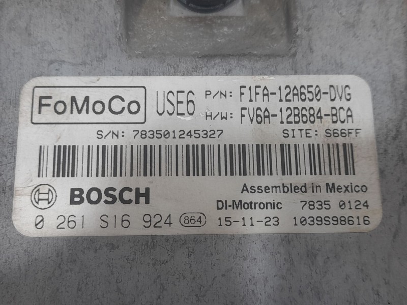 Recambio de centralita motor uce para ford focus iii 1.0 ecoboost referencia OEM IAM F1FA12A650DVG 0261S16924 BOSCH