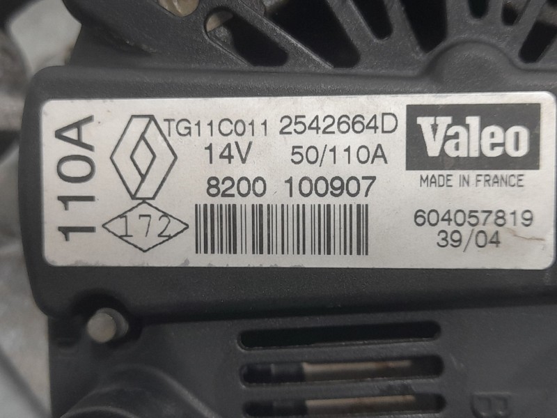 Recambio de alternador para renault megane ii sedán (lm0/1_) 1.4 referencia OEM IAM 8200100907 2542664D VALEO