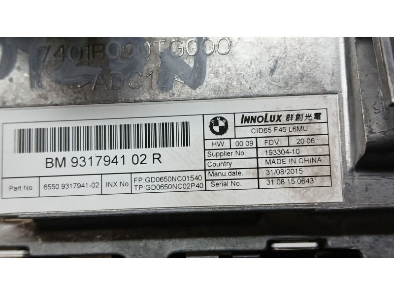 Recambio de sistema navegacion gps para bmw serie 2 gran tourer (f46) 216d referencia OEM IAM 9399442  MAGNETI MARELLI