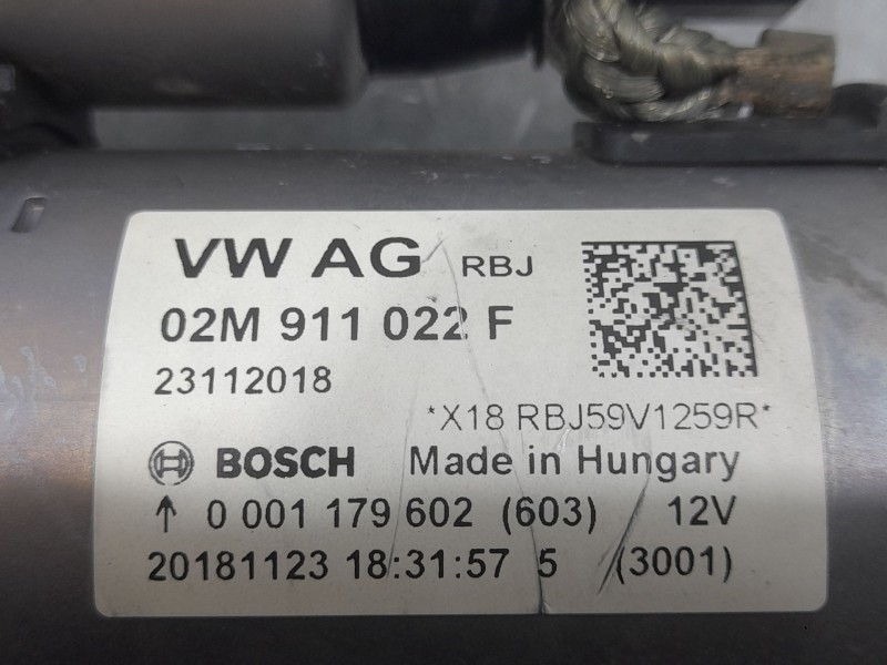 Recambio de motor arranque para seat ibiza v (kj1, kjg) 1.0 mpi referencia OEM IAM 02M911022F 0001179602 BOSCH