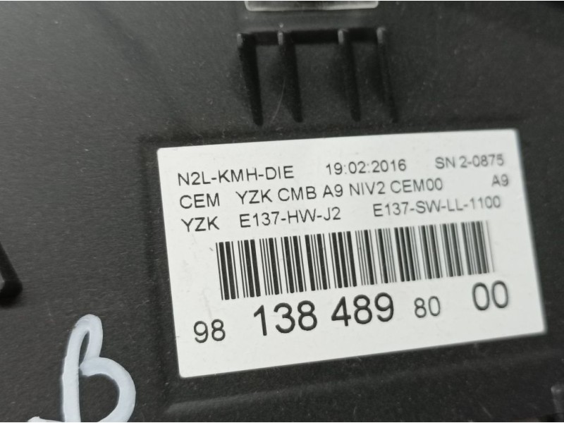 Recambio de cuadro instrumentos para peugeot 2008 (--.2013) active referencia OEM IAM 9813848980  