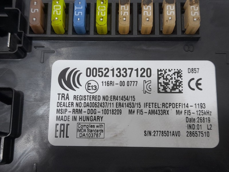 Recambio de caja reles / fusibles para fiat tipo hatchback (356_, 357_) 1.3 d (356hxh1a) referencia OEM IAM 521337120  