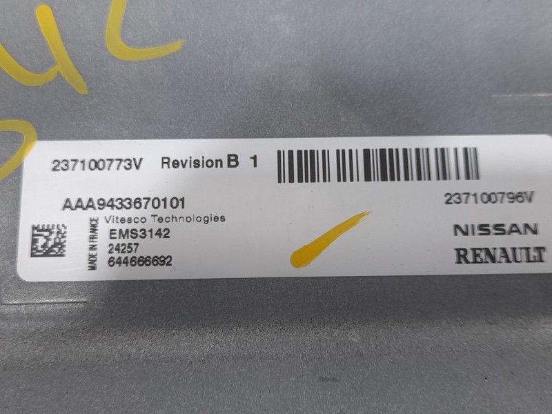 Recambio de centralita motor uce para dacia sandero iii 1.0 tce 100 eco-g referencia OEM IAM 237100796V  