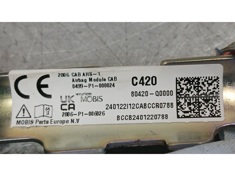 Recambio de airbag cortina delantero derecho para hyundai i20 iii (bc3, bi3) 1.2 referencia OEM IAM 80420Q0000 MOBIS 2401220788