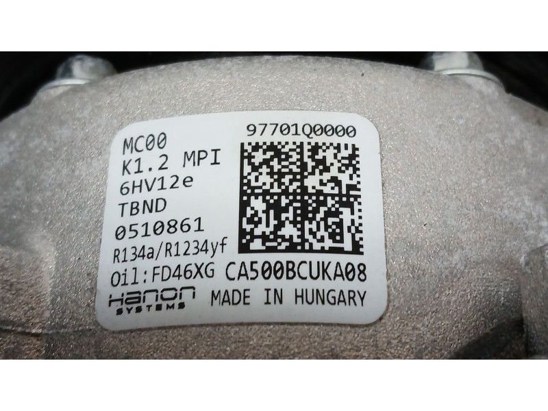 Recambio de compresor aire acondicionado para hyundai i20 iii (bc3, bi3) 1.2 referencia OEM IAM 97701Q0000 HANON 0510861