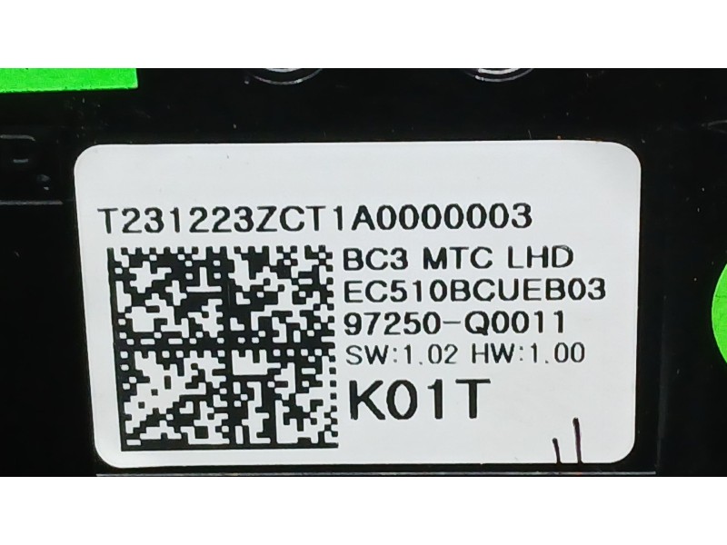 Recambio de mando calefaccion / aire acondicionado para hyundai i20 iii (bc3, bi3) 1.2 referencia OEM IAM 97250Q0011  EC510BCUEB