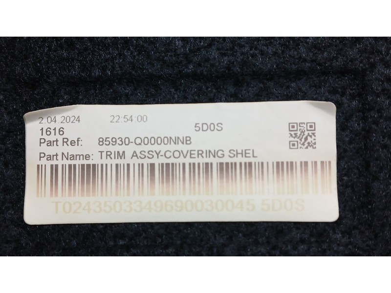 Recambio de bandeja trasera para hyundai i20 iii (bc3, bi3) 1.2 referencia OEM IAM 85930Q0000NNB  