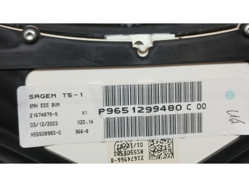 Recambio de cuadro instrumentos para peugeot 307 sw (3h) 1.6 16v referencia OEM IAM 9651299480 SAGEM NS5508983