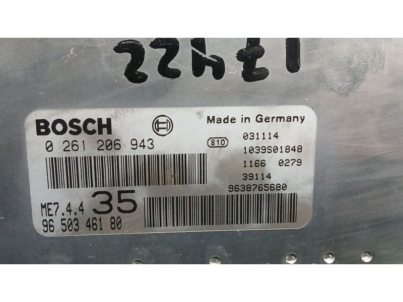 Recambio de centralita motor uce para peugeot 307 sw (3h) 1.6 16v referencia OEM IAM 9650346180 BOSCH 0261206943