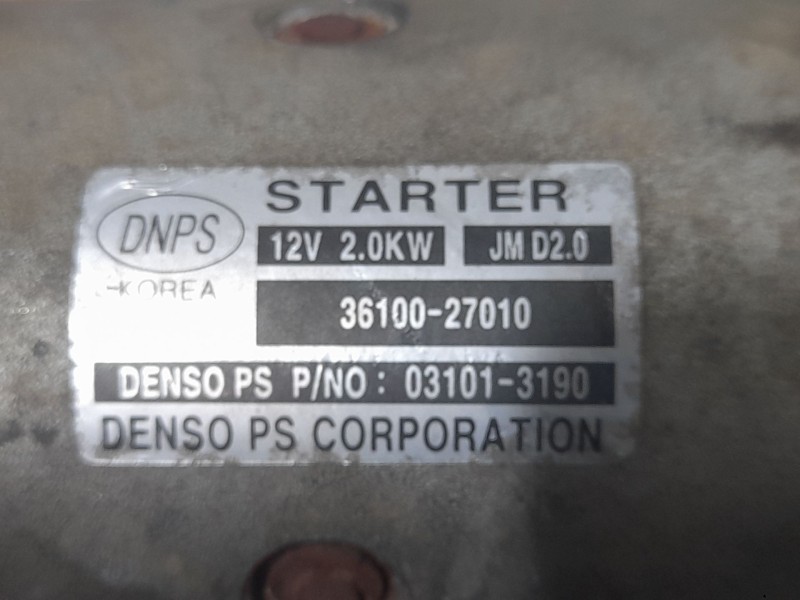 Recambio de motor arranque para hyundai tucson (jm) 2.0 crdi referencia OEM IAM 3610027010 031013190 DENSO