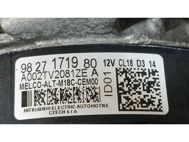 Recambio de alternador para citroën jumper iii furgoneta 2.2 bluehdi 120 referencia OEM IAM 9827171980 MITSUBISHI A002TV2081ZE