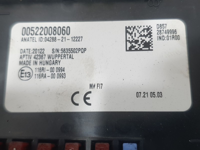 Recambio de caja reles / fusibles para fiat 500e (332_) elektro 3+1 (fa1) referencia OEM IAM 00522008060  