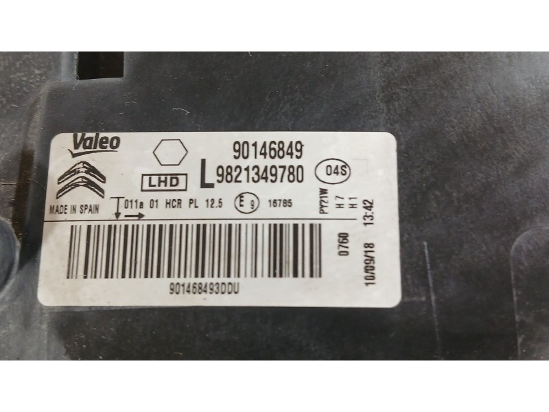 Recambio de faro izquierdo para citroën c4 cactus 1.5 bluehdi 100 referencia OEM IAM 9821349780 VALEO 90146849