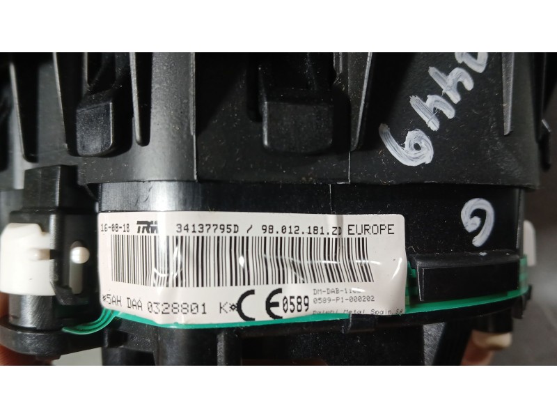 Recambio de kit airbag para citroën c4 cactus 1.5 bluehdi 100 referencia OEM IAM 98012181ZD C/SALPICADERO Y PRETENSORES 98012181