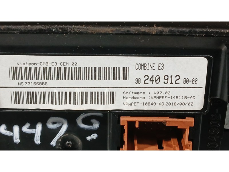 Recambio de cuadro instrumentos para citroën c4 cactus 1.5 bluehdi 100 referencia OEM IAM 9824091280 VISTEON NS73166886