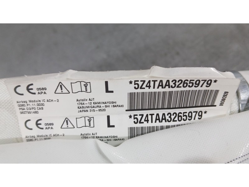 Recambio de airbag cortina delantero izquierdo para peugeot 208 (p2) allure referencia OEM IAM 9827991480 AUTOLIV 