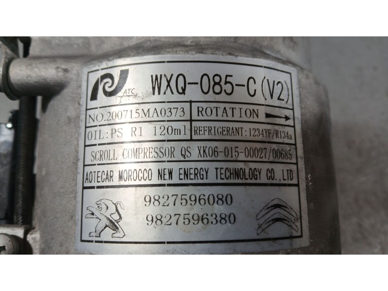 Recambio de compresor aire acondicionado para peugeot 208 (p2) allure referencia OEM IAM 9827596080 9827596380 WXQ085C