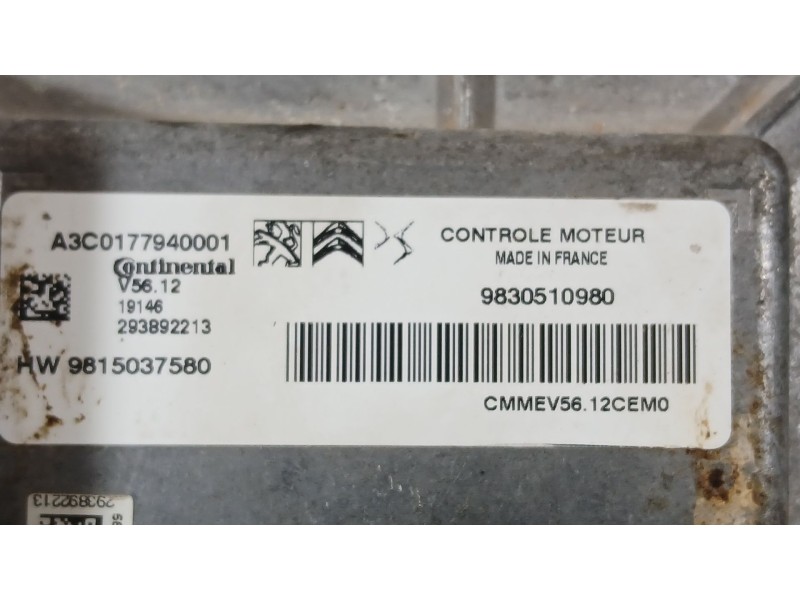 Recambio de centralita motor uce para citroën c3 iii (sx) 1.2 vti 82 referencia OEM IAM   