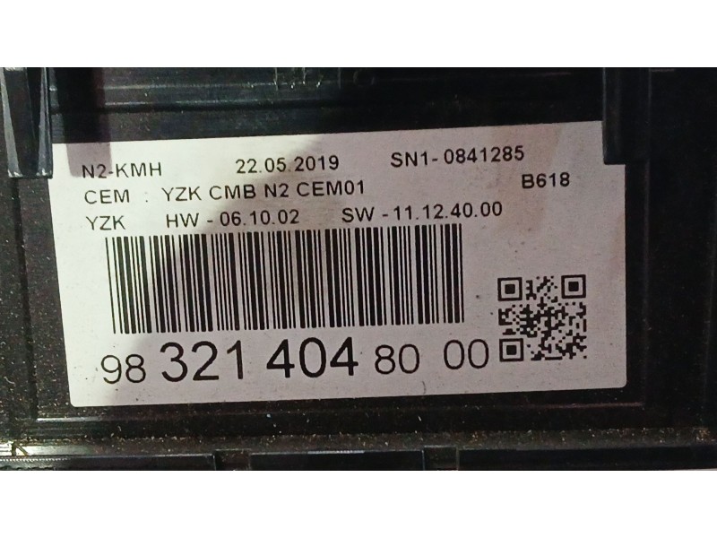 Recambio de cuadro instrumentos para citroën c3 iii (sx) 1.2 vti 82 referencia OEM IAM 9832140480  SN10841285