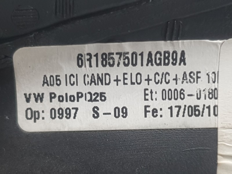 Recambio de retrovisor izquierdo para volkswagen polo v (6r1, 6c1) 1.4 (6r1) referencia OEM IAM 6R1857501AGB9A  
