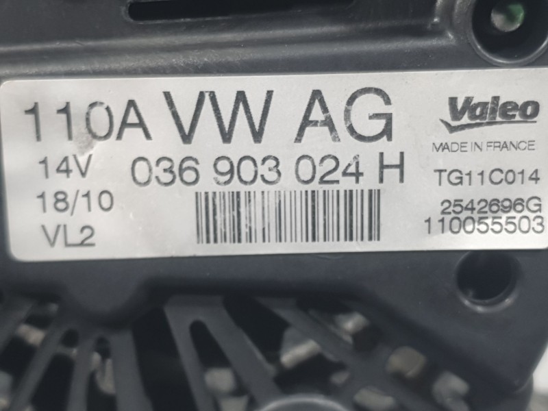 Recambio de alternador para volkswagen polo v (6r1, 6c1) 1.4 (6r1) referencia OEM IAM 036903024H TG11C014 VALEO
