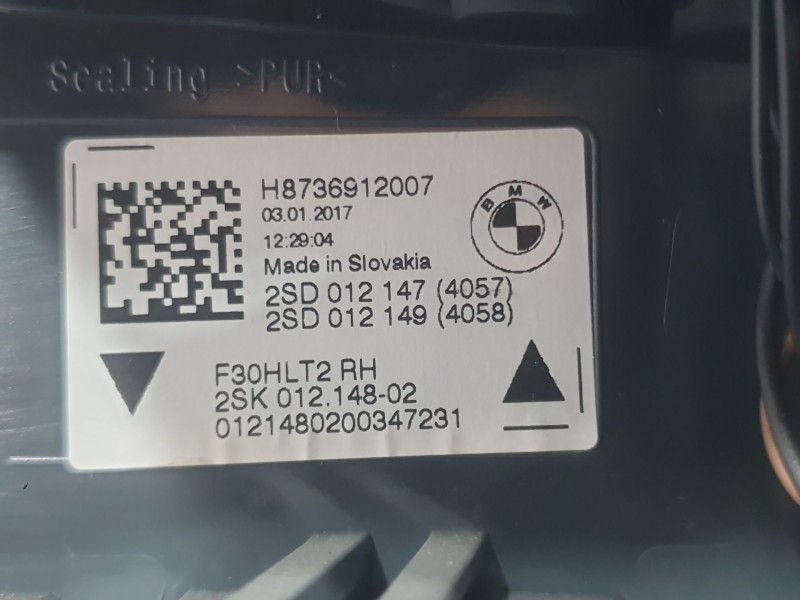 Recambio de piloto trasero derecho interior para bmw 3 (f30, f80) 335 d xdrive referencia OEM IAM H8736912007  
