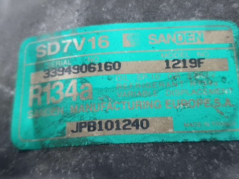 Recambio de compresor aire acondicionado para rover 45 i sedán (rt) 1.6 referencia OEM IAM JPB101240 3394906160 SANDEN