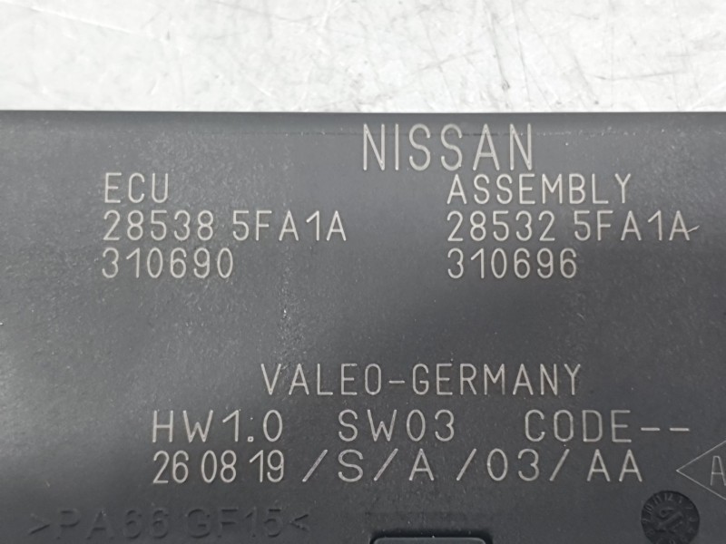 Recambio de modulo electronico para nissan micra v (k14) 1.0 ig-t 100 referencia OEM IAM 285385FA1A 310690 VALEO