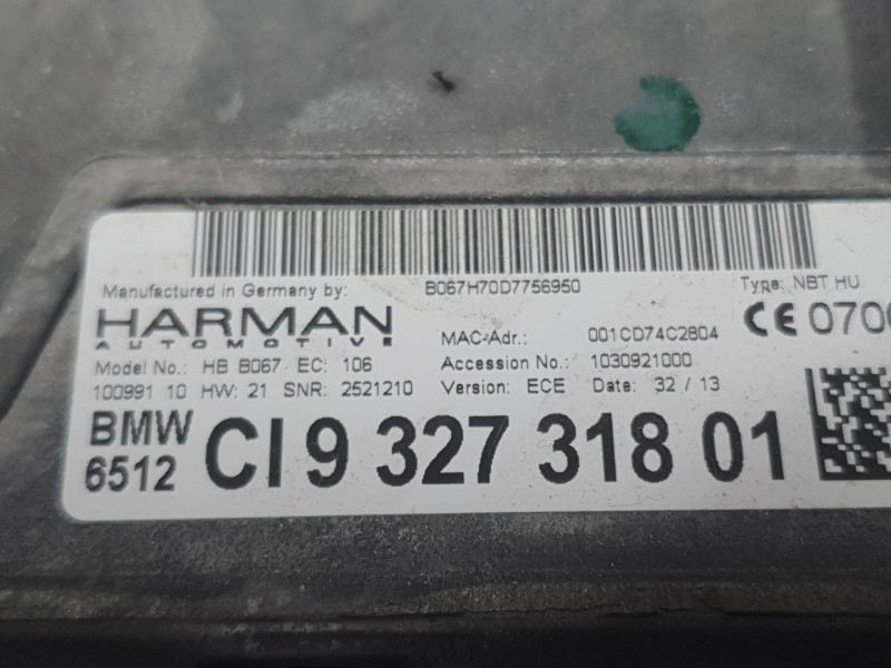 Recambio de sistema audio / radio cd para bmw 3 (f30, f80) 335 d xdrive referencia OEM IAM 932731801  