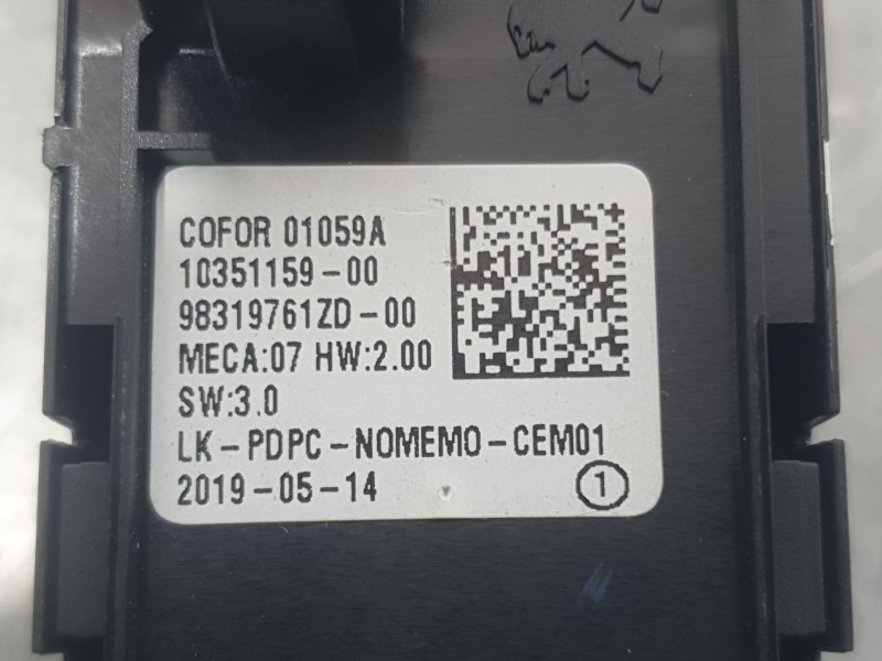 Recambio de mando elevalunas delantero izquierdo para citroën c5 aircross (ac_, aj_, ar_, a4_) 1.5 bluehdi 130 (acyhzj, acyhzr) 