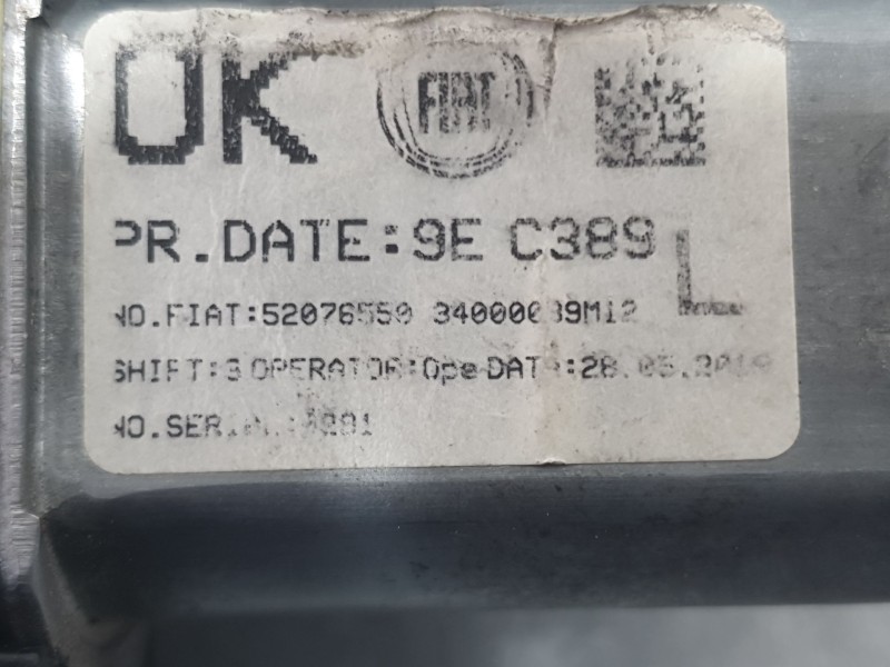 Recambio de elevalunas delantero izquierdo para fiat panda (312_, 319_) 1.2 (312pxa1a) referencia OEM IAM 52076550  