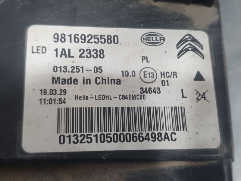 Recambio de faro izquierdo para citroën c5 aircross (ac_, aj_, ar_, a4_) 1.5 bluehdi 130 (acyhzj, acyhzr) referencia OEM IAM 981