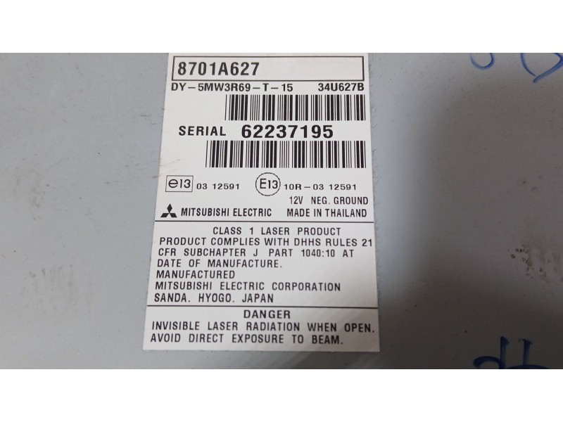 Recambio de sistema navegacion gps para mitsubishi asx (ga_w_) 1.6 di-d referencia OEM IAM 8701A627 MITSUBISHI 62237195