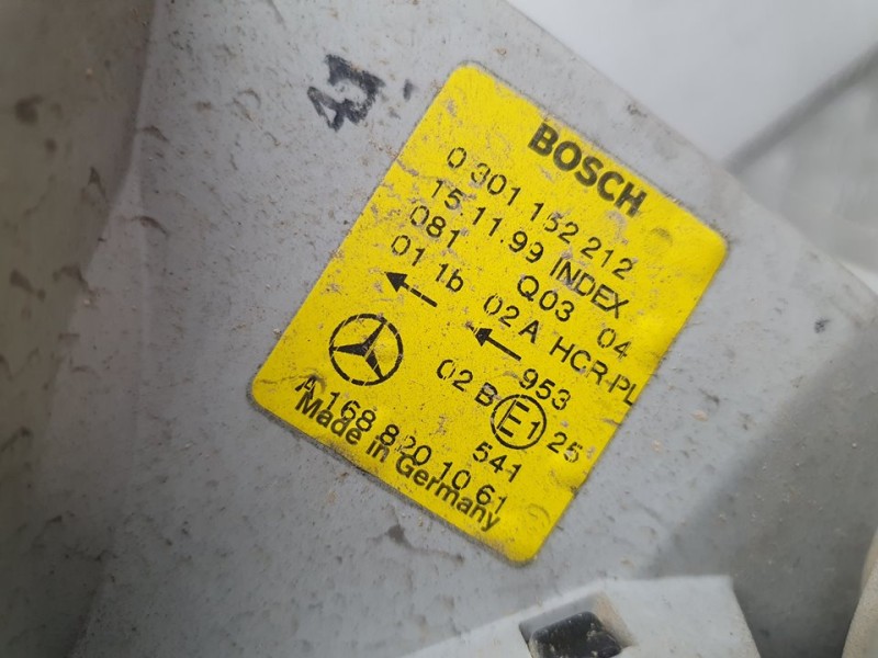 Recambio de faro derecho para mercedes-benz clase a (w168) 160 (168.033) referencia OEM IAM A1688201061 0301152212 BOSCH