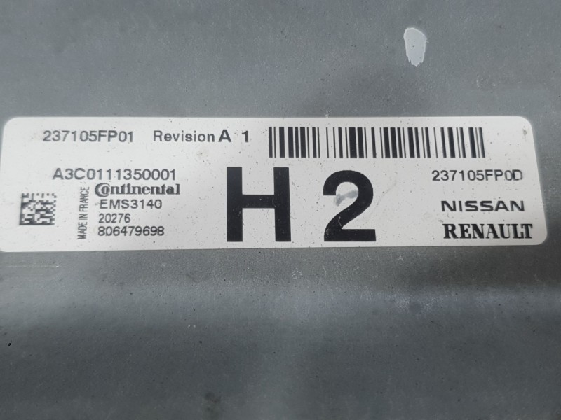Recambio de centralita motor uce para nissan micra v (k14) 1.0 ig-t 100 referencia OEM IAM 237105FF0D A3C0111350001 CONTINENTAL