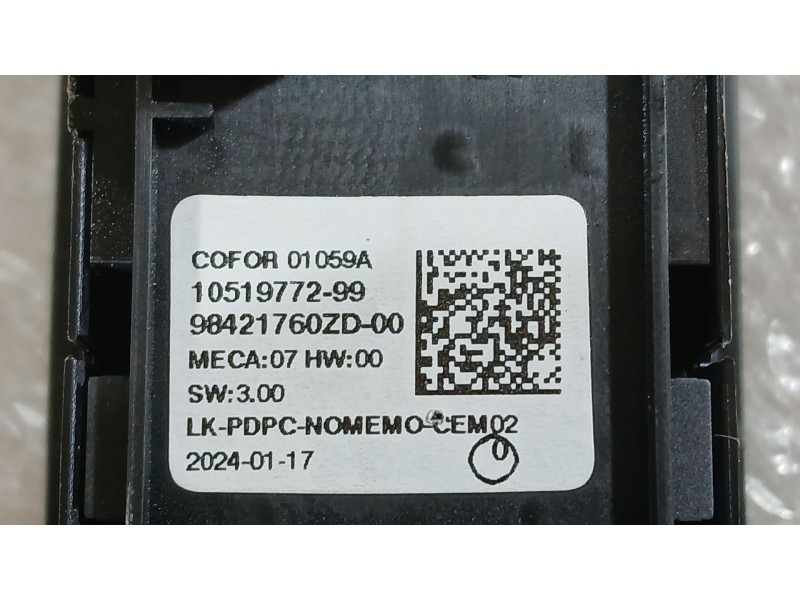 Recambio de mando elevalunas delantero izquierdo para peugeot 2008 ii (ud_, us_, uy_, uj_, ur_, uc_) 1.2 puretech 100 referencia