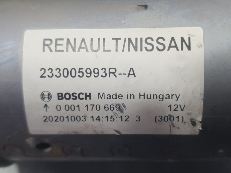 Recambio de motor arranque para nissan micra v (k14) 1.0 ig-t 100 referencia OEM IAM 233005993R 0001170669 BOSCH