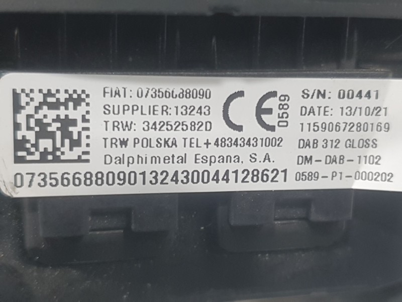 Recambio de airbag delantero izquierdo para fiat 500 (312_) 1.0 mild hybrid (312.ayd1b) referencia OEM IAM 7356088090  