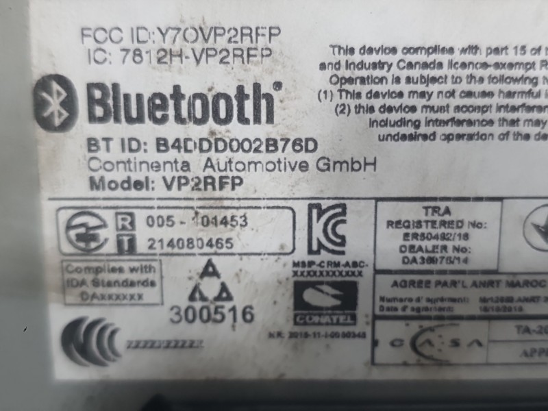 Recambio de sistema navegacion gps para fiat 500 (312_) 1.0 mild hybrid (312.ayd1b) referencia OEM IAM VP2RFP P0658026621 CONTIN