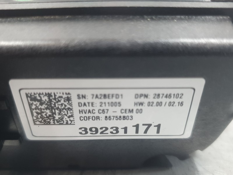 Recambio de mando climatizador para opel corsa f (p2jo) 1.2 (68) referencia OEM IAM 39231171  