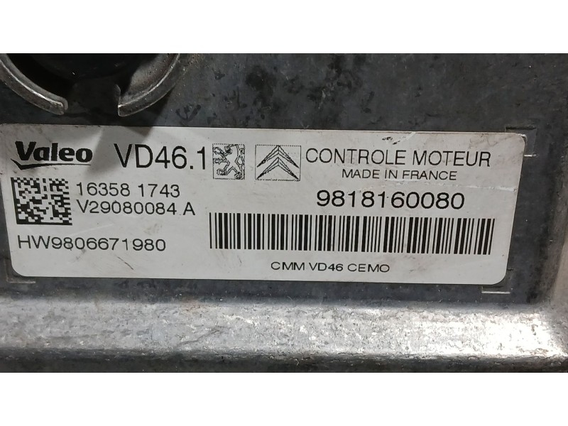 Recambio de centralita motor uce para peugeot 308 sw ii (lc_, lj_, lr_, lx_, l4_) 1.2 thp 130 referencia OEM IAM 9818160080 VALE