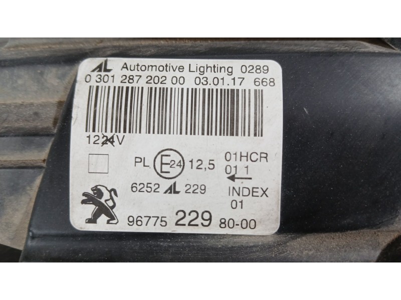 Recambio de faro derecho para peugeot 308 sw ii (lc_, lj_, lr_, lx_, l4_) 1.2 thp 130 referencia OEM IAM 9677522980 AL AUTOMOTIV