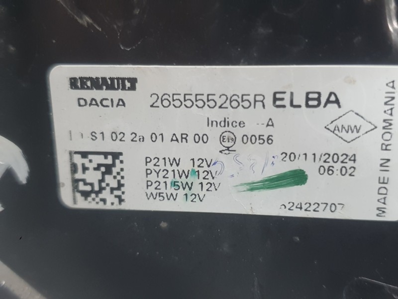 Recambio de piloto trasero izquierdo para dacia sandero iii 1.0 tce 90 referencia OEM IAM 265555265R  