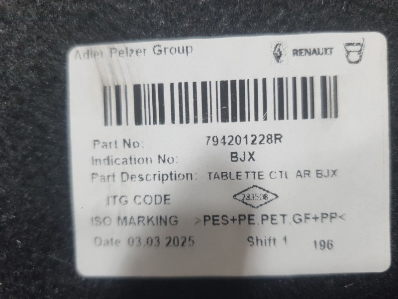 Recambio de bandeja trasera para dacia sandero iii 1.0 tce 90 referencia OEM IAM 794201228R  