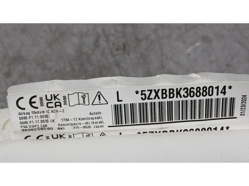 Recambio de airbag cortina delantero izquierdo para peugeot 2008 ii (ud_, us_, uy_, uj_, ur_, uc_) 1.2 puretech 100 referencia O