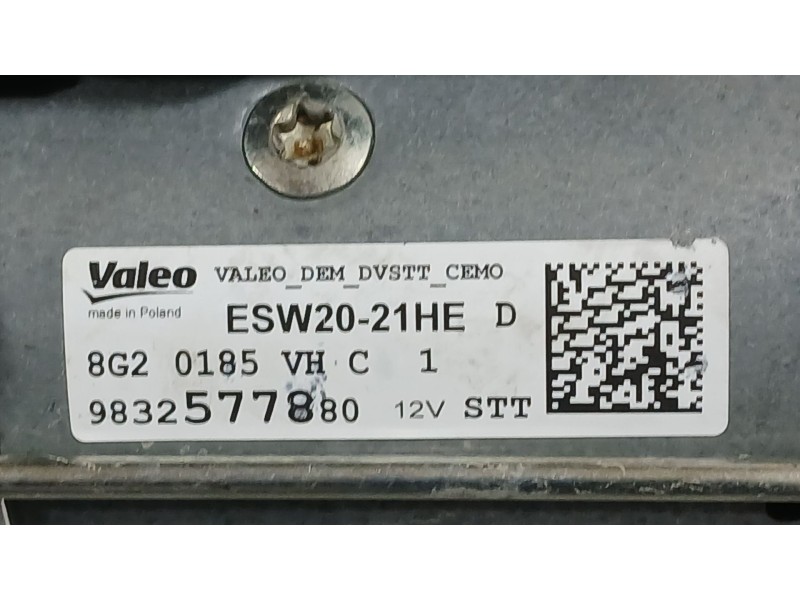 Recambio de motor arranque para citroën c3 iii (sx) 1.5 bluehdi 100 (sxyhyp, sxyhtu) referencia OEM IAM 9832577880 VALEO ESW2021