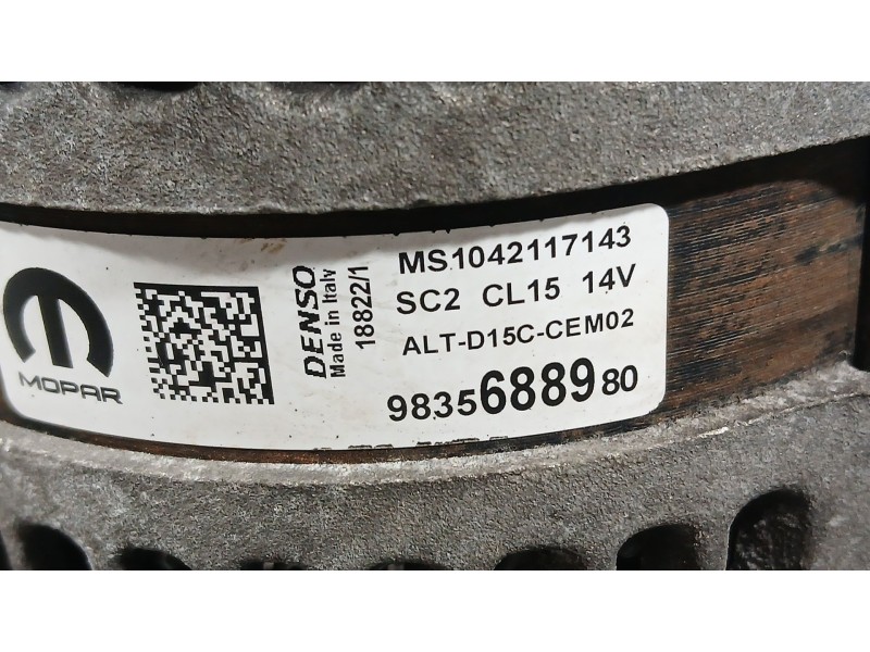 Recambio de alternador para citroën c3 iii (sx) 1.5 bluehdi 100 (sxyhyp, sxyhtu) referencia OEM IAM 9835688980 DENSO CLAVIJA TOC