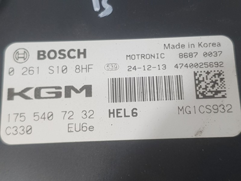 Recambio de centralita motor uce para kg mobility korando (c300) 1.5 referencia OEM IAM 1755407232 0261S108HF BOSCH