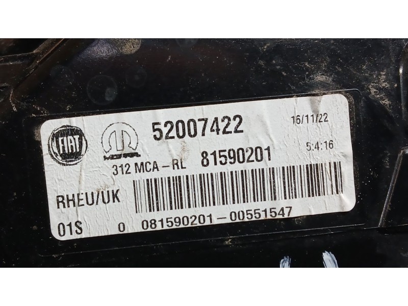 Recambio de piloto trasero derecho para fiat 500 (312_) 1.0 mild hybrid (312.ayd1b) referencia OEM IAM 52007422  81590201